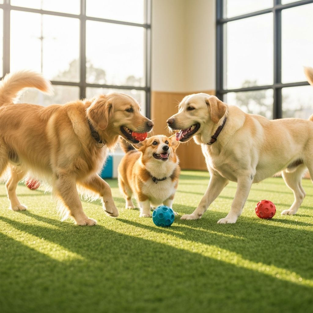 Dogs playing together